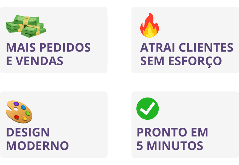 Exemplo de cardápio profissional que vende